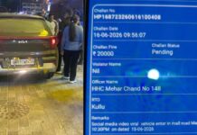 हिमाचल प्रदेश के मनाली में एक कार को नो एंट्री में घुसना महंगा